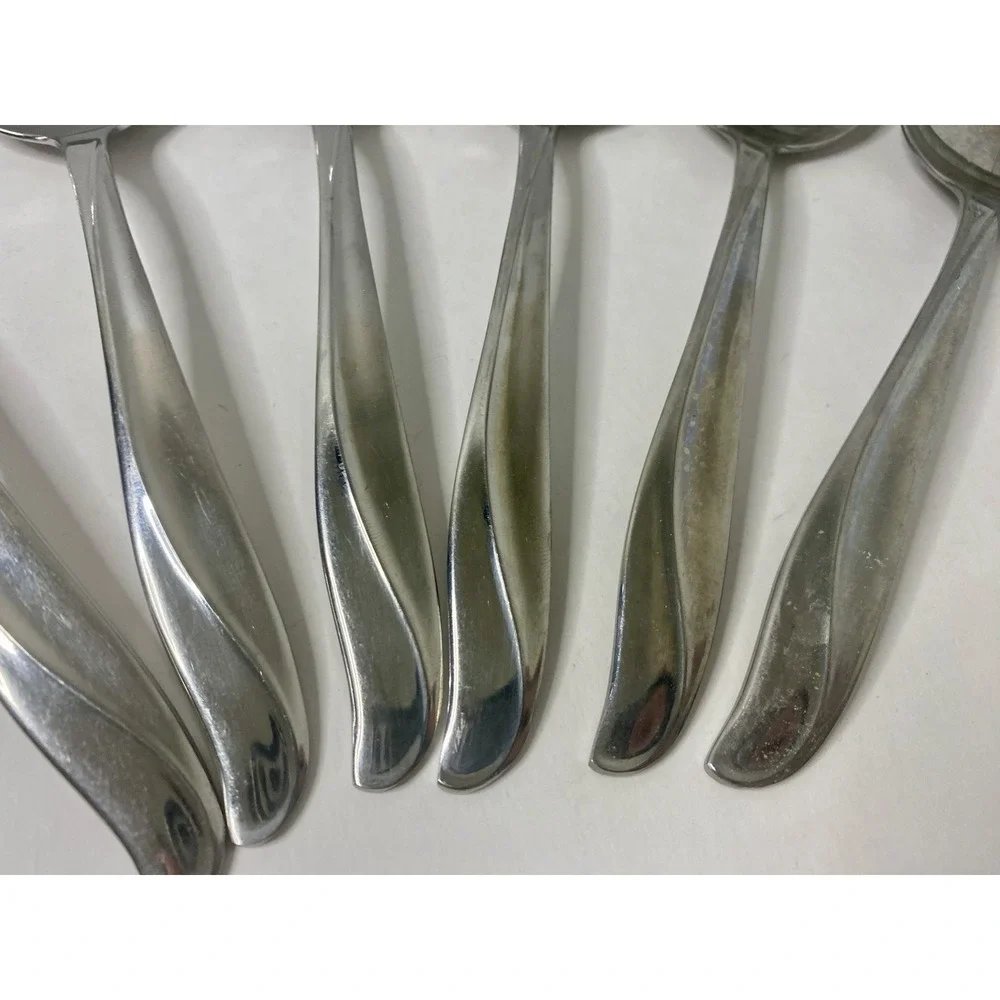 International Silver Rogers Impression Round Gumbo Soup Spoon Lot 6 Replacements